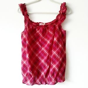 Op Pink plaid tank top